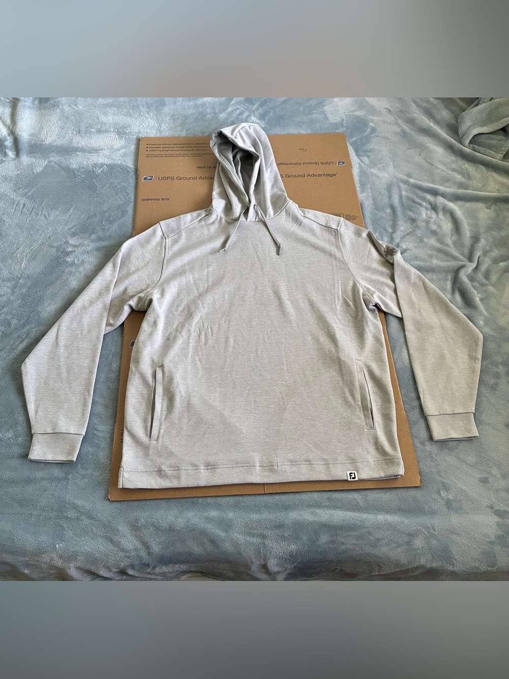 FootJoy Men's Golf Sweater Lightweight Large Hoodie Pullover Gray Long Sleeve L